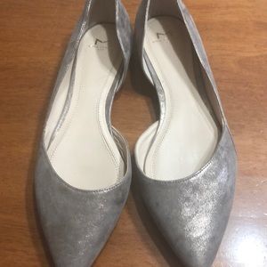 Marc Fisher “Sunny” metallic suede flats
